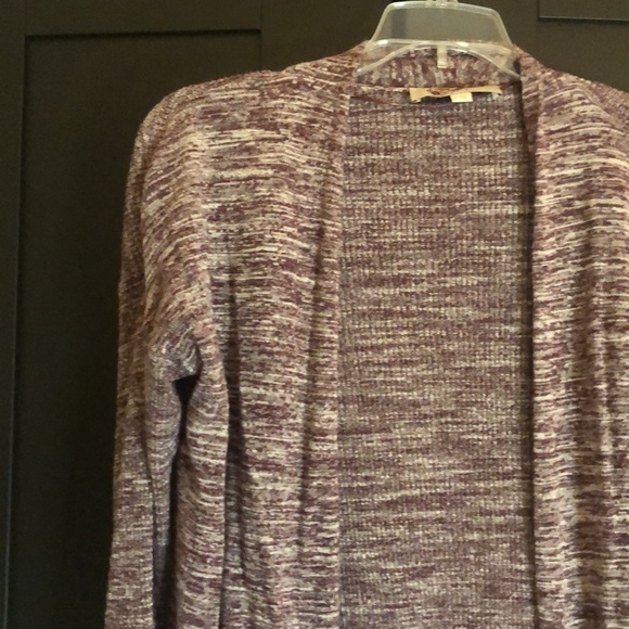 LOFT slouchy open front cardigan with pockets size small purple space dye color - Picture 3 of 16